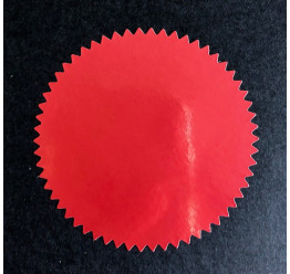 24 Stickers couleur Rouge, Diamètre 4.5 Cm